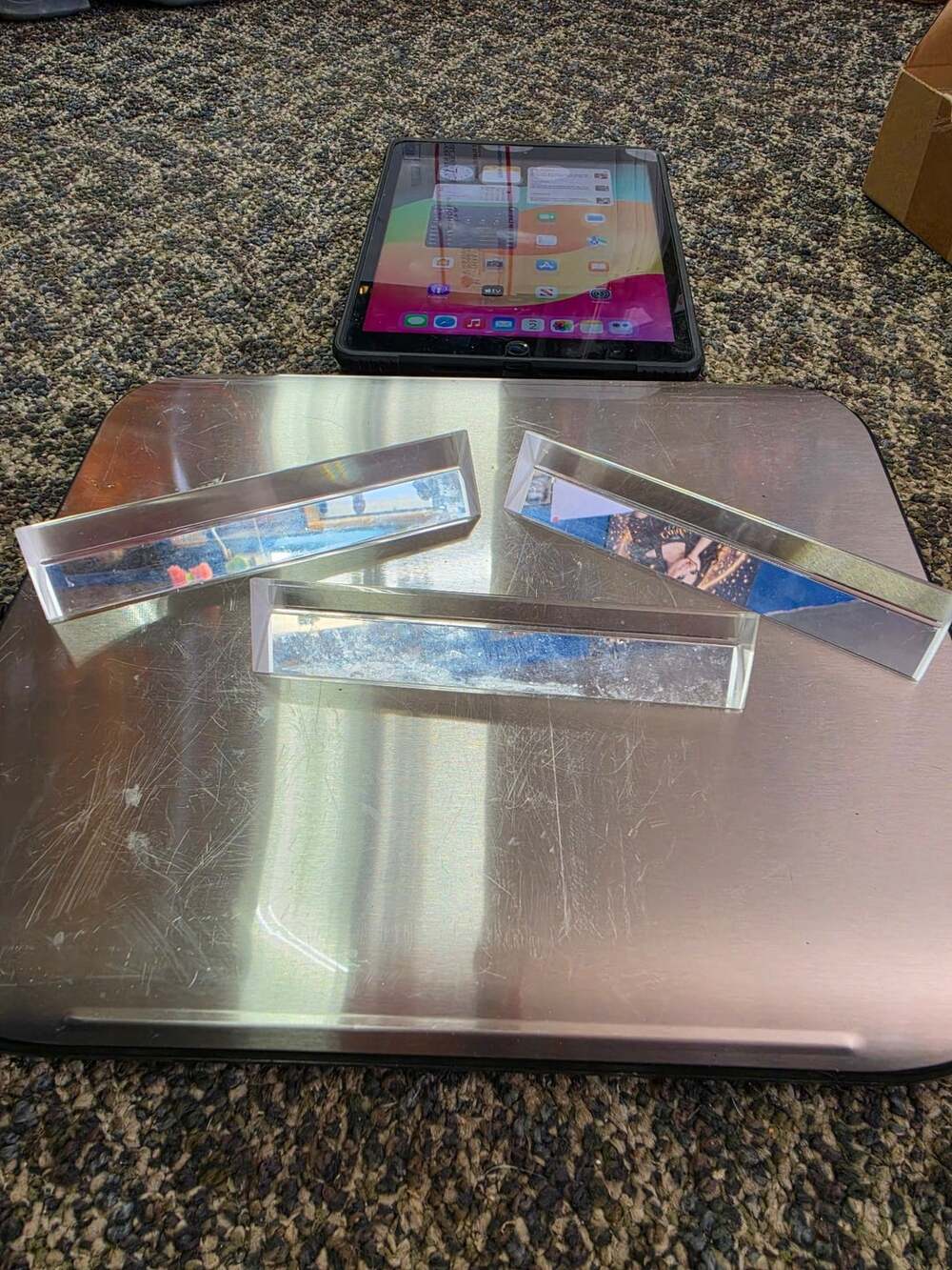 Glass Triangular Prism Photography Physics 3 Pcs Lot